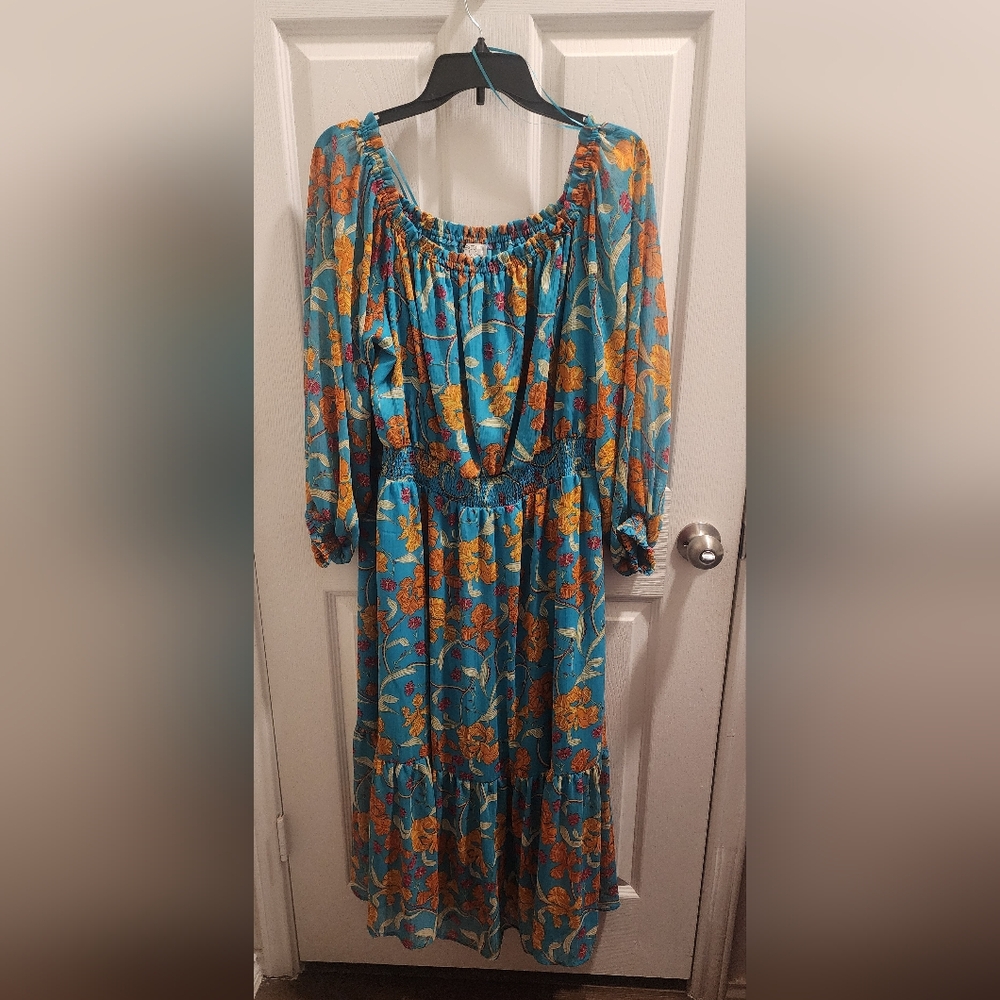 Dress - Floral Off-Shoulder Dress